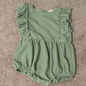 Green Ruffled Kids Top